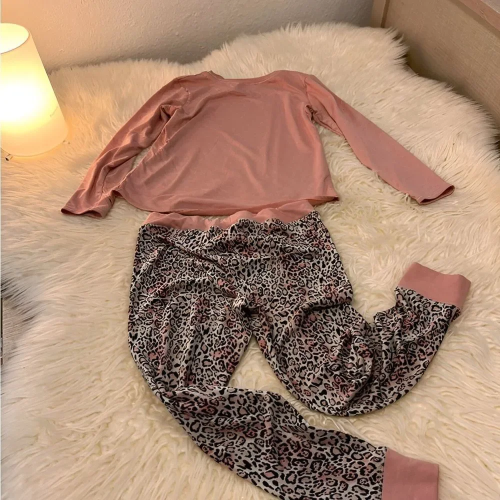 Chic Pink and Leopard Pajama Set